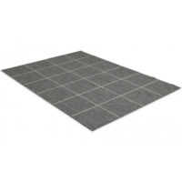 Madrid Square grå/hvit - teppe med gummiert underside